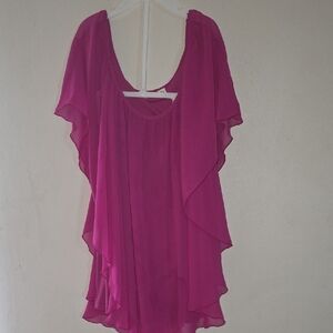 Flowy Pink Chiffon Blouse